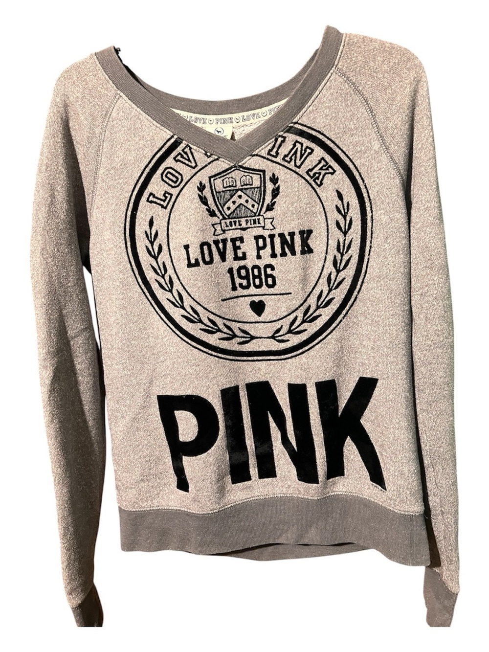 Victoria's Secret PINK Grey Logo Crewneck